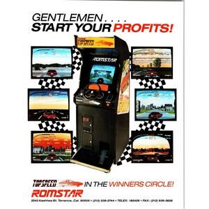 Top Speed Arcade FLYER Original Retro Video Game Auto Race Driving Artwork